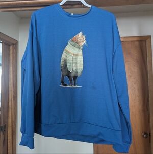 Cat Wearing A Sweater Sweatshirt Plus Size